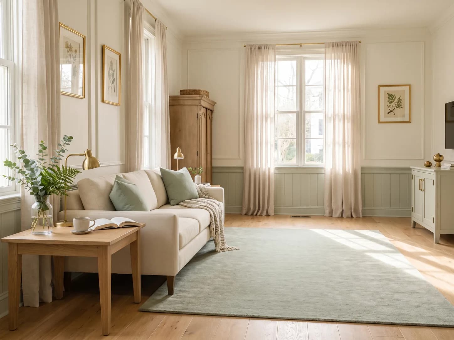 Finished Charleston living room on a quiet Saturday morning